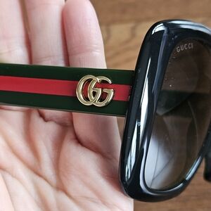 Gucci Black Sunglasses with Gold Logo